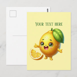 Süße frische Zitrone anpassbar Postkarte