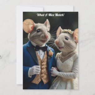 Süße frischvermählte Mäuse-Hochzeit Einladung