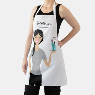 Süße Friseurin Frau Illustration Friseur Stilistin Schürze