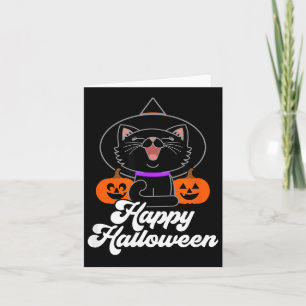 Süße frohe Halloween-Schwarze Katze Karte