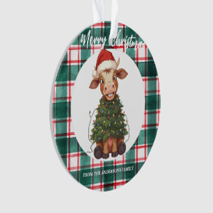 Süße fröhliche Kuh Weihnachtsbaum Kalb Ochse Xmas Ornament