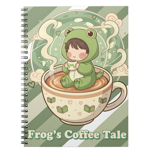 Süße Frosch-Coffee-Tale-Design Notizblock (Vorderseite)