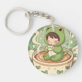 Süße Frosch-Coffee-Tale-Design Schlüsselanhänger