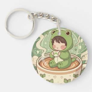 Süße Frosch-Coffee-Tale-Design Schlüsselanhänger