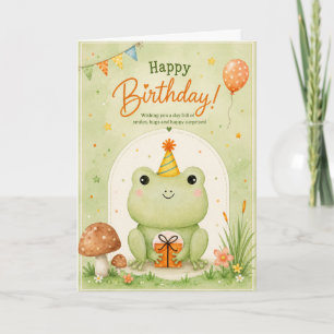 Süße Frosch-Happy-Birthday-Personalisierte Karte