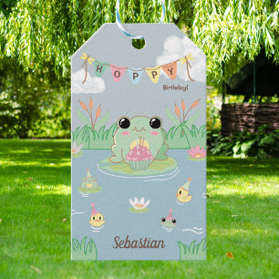 Süße Frosch-Kindergeburtstagsfeier Geschenkanhänger