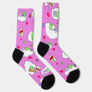 Süße Frosch Valentinstag Crew Socken