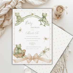 Süße Frösche Whimsical Vintage Babyparty Einladung