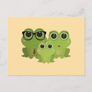 Süße Froschfamilie – Mama Papa Baby Frösche Postkarte