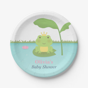 Süße Froschprinz-Junge-Baby-Shower-Zubehör Pappteller