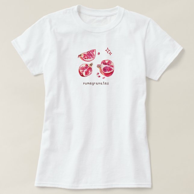 Süße Frucht-Ästhetik Granatapfel rosa  T-Shirt (Design vorne)
