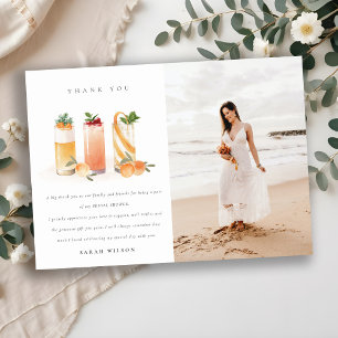 Süße Fruchtcocktail-Orangen-Foto-Junggesellinnenab Dankeskarte