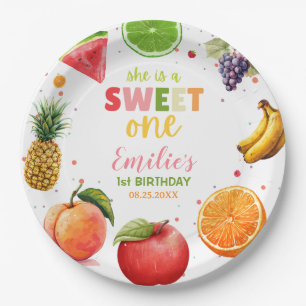 Süße Früchte zum 1. Geburtstag, Sommerparty Pappteller