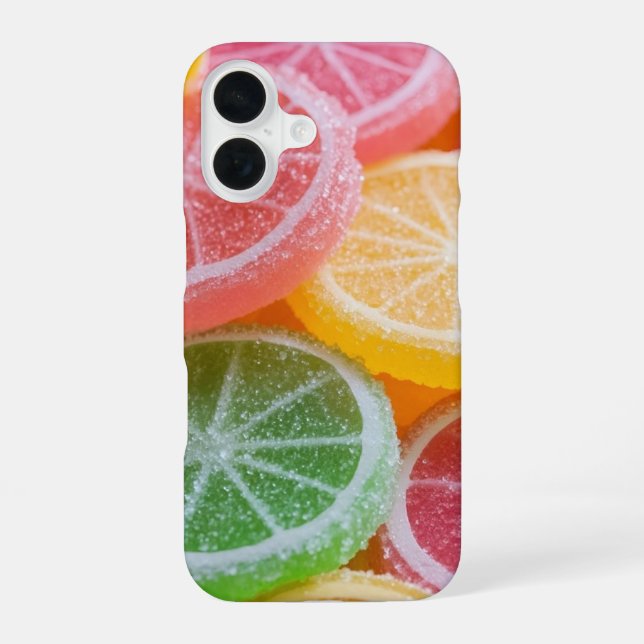 Süße Fruchtgummischeiben iPhone 16 Hülle (Rückseite)