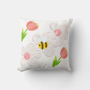 Süße Frühlingsblumen-Bienen-Kissen Kissen