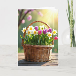 Süße Frühlingsblumenkarte Karte