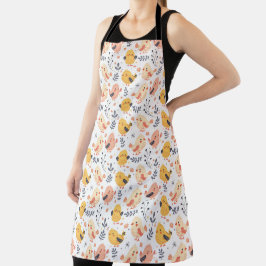 Süße Frühlingsküken und Blumenmuster Schürze
