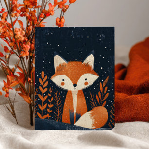 Süße Fuchs-Illustration Wald-Weihnachts-Postkarte Postkarte