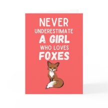 Süße Fuchs-Karten für Mädchen für Kinder Rosa Tier