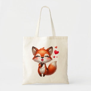 Süße Fuchs-Kunst mit Herzen Tragetasche