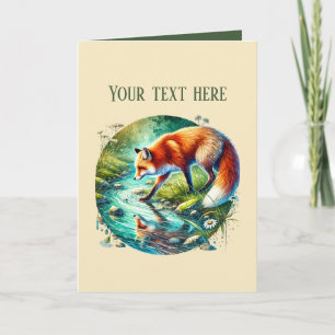 Süße Fuchs-Liebhaber fügen Text hinzu Karte