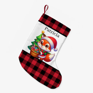 Süße Fuchs-Liebhaber fügen Text hinzu Kleiner Weihnachtsstrumpf