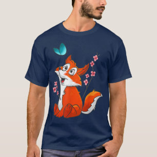 Süße Fuchs- und Blumengrafiken Japanische Kirschbl T-Shirt