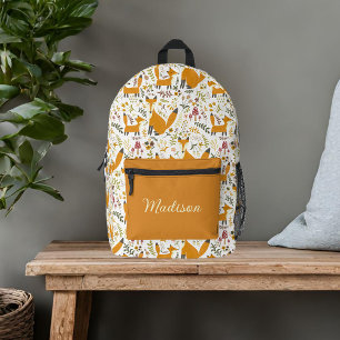 Süße Füchse Benutzerdefinierter Name Bedruckter Rucksack