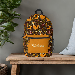 Süße Füchse Benutzerdefinierter Name Bedruckter Rucksack