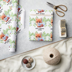 Süße Fuchszeichnung Waldtiere Wald Freunde  Geschenkpapier