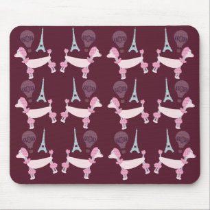 Süße Fünfziger Paris Pudel Mousepad