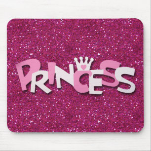 Süße funkelnde heißrosa Prinzessin Glitter Mousepad