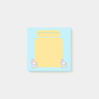 Süße, funkelnde Post-it-Notizen wie ein Einhorn in Post-it Klebezettel