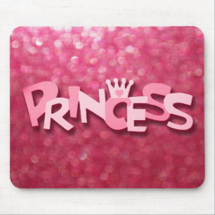Süße funkelnde rosa Prinzessin Bokeh Mousepad