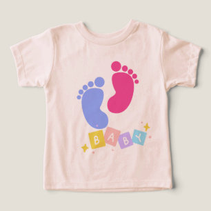 Süße Fußabdrücke Kinder T-Shirt Rosa Füße Tee