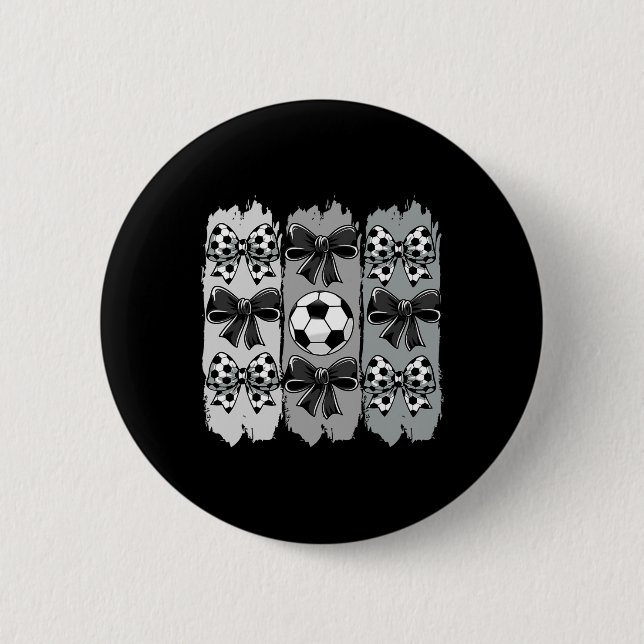 Süße Fußball-Coquette-Bogen-Fußball-Byll-Fußball-M Button (Vorderseite)