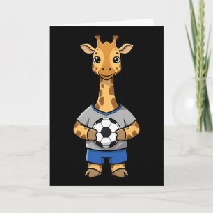 Süße Fußball-Giraffe-Fußballspieler-Tier-Sport Karte