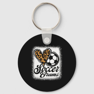 Süße Fußball-Grams Leopard-Herz Schlüsselanhänger