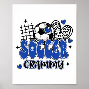 Süße Fußball-Oma Leopard Lustiger Fußball-Mama-Mom Poster