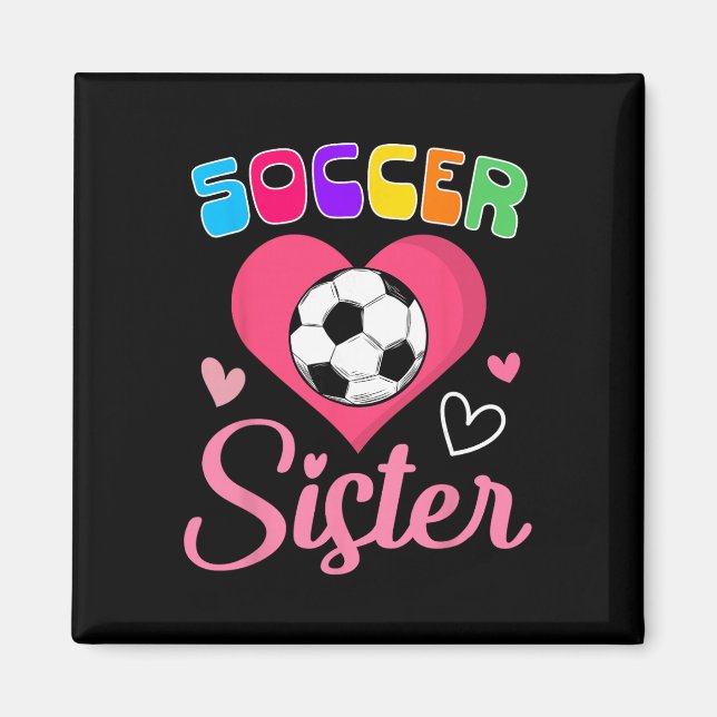 Süße Fußball-Schwester Herz  Magnet (Vorne)
