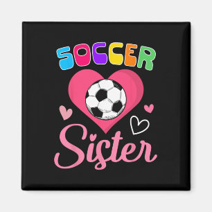 Süße Fußball-Schwester Herz  Magnet