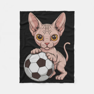 Süße Fußball Sphynx nur Mädchen das Katzen liebt B Fleecedecke
