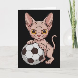 Süße Fußball Sphynx nur Mädchen das Katzen liebt B Karte