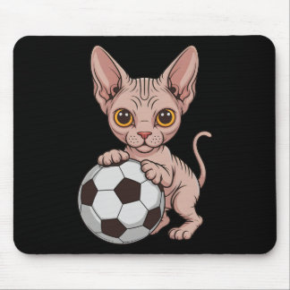 Süße Fußball Sphynx nur Mädchen das Katzen liebt B Mousepad