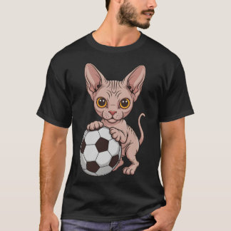 Süße Fußball Sphynx nur Mädchen das Katzen liebt B T-Shirt