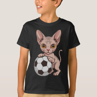 Süße Fußball Sphynx nur Mädchen das Katzen liebt B T-Shirt