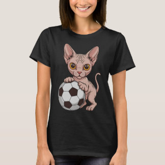 Süße Fußball-Sphynx nur Mädchen das Katzen liebt B T-Shirt