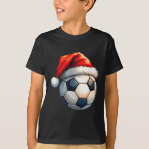 Süße Fußball-Weihnachten-Santa-Hut Lustiges Weihna T-Shirt