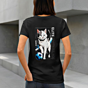 Süße Fußballkatze Fußballgeschenk für Katzenlieb T-Shirt