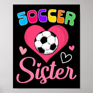 Süße Fußballschwester Herz Poster